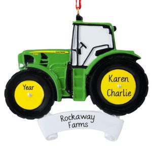 Image of Personalized Green John Deere Tractor Ornament