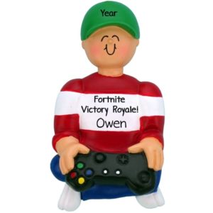 Image of Fortnite Video Game Player Personalized Ornament BOY