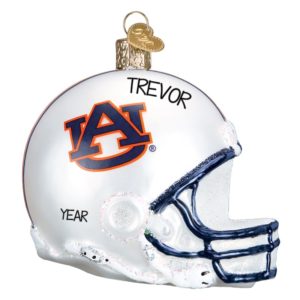 Image of Auburn Tigers Helmet Totally Dimensional Glittered Glass Ornament