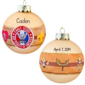 Image of Boy Scouts Of America Path To Eagle Glass Ball Ornament