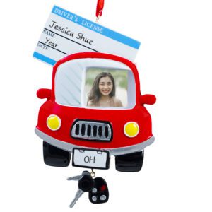 Image of Driver's License Photo Frame Car With Dangling Keys Ornament GIRL