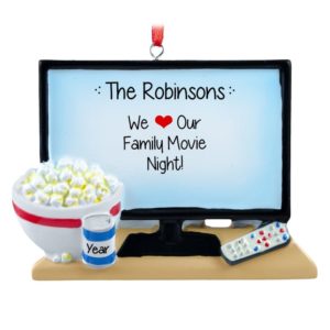 Image of Family Movie Night Big Screen TV Personalized Ornament