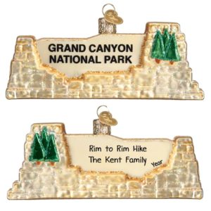 Image of Grand Canyon National Park Personalized Glittered Glass Ornament