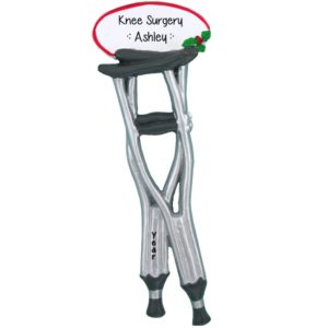 Image of Personalized Pair Of Crutches Christmas Ornament