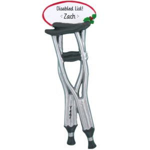 Image of Personalized Crutches Disabled List Christmas Ornament
