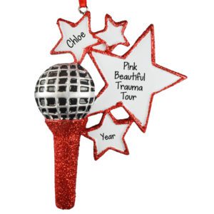 Image of Personalized Concert Glittered Microphone Christmas Ornament