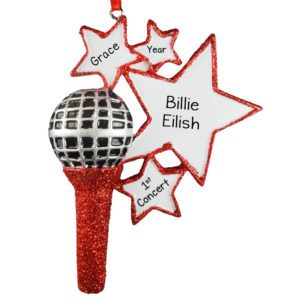 Image of First Concert Microphone Glittered Christmas Ornament