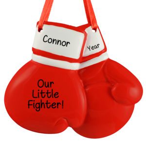 Image of Personalized Boxing Gloves Our Little Fighter Ornament
