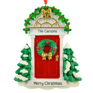 Image of Personalized Christmasy RED Front Door Ornament