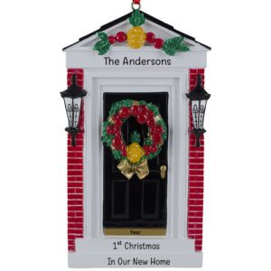 First Christmas In Our New Home BLACK Door Ornament