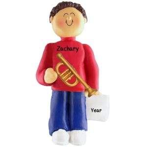 Image of MALE Playing The TRUMPET Ornament BROWN Hair
