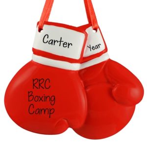 Image of Boxing Camp Personalized Red Gloves Ornament