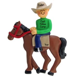 Image of Horseback Riding Camp Personalized Ornament MALE