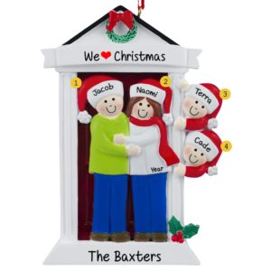 Image of We Love Christmas Door Family Of 4 Ornament
