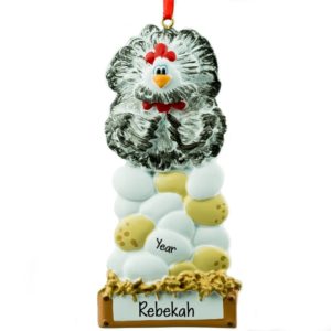 Image of Hen With Eggs On Nest Personalized Ornament