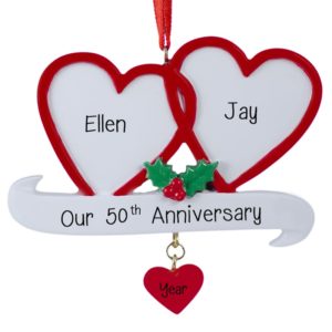 Image of Two Hearts In Love Anniversary Ornament