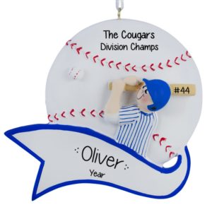 Baseball Boy Hitting Ball Ornament