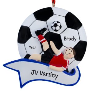 Image of JV / Varsity Soccer BOY Kicking Ball Ornament