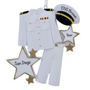 Image of Naval Uniform Stars Stripes Ornament