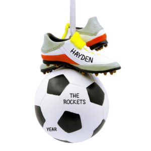 Image of Soccer Ball And Pair Of Cleats 3-Dimensional Ornament