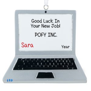 Image of New Job Silver Laptop Ornament