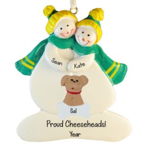 Image of Green Bay Packers Couple + Pet GREEN & GOLD Ornament