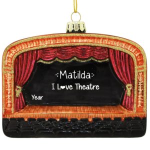 Image of I Love Theatre Stage & Seats Glass Ornament