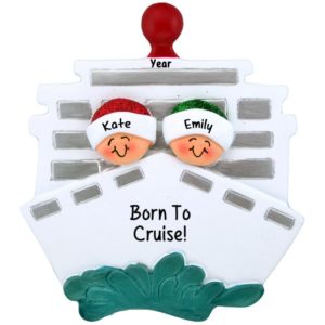 Image of Gay / Lesbian Couple Sailing On Cruise Ship Ornament