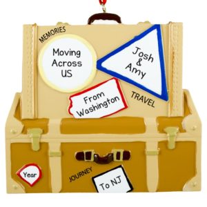 Image of Moving Across The Country Suitcase Ornament