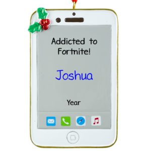 Image of Playing Fortnite On Cell Phone Personalized Ornament