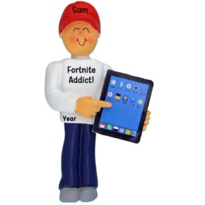 Image of BOY Playing Fortnite on iPad / Tablet Ornament