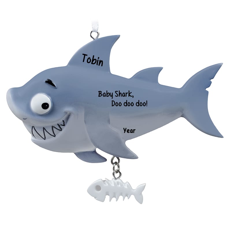 Baby Shark Song Fish 2 Piece Ornament Personalized Ornaments
