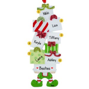 Image of Six Best Friends Elf Holding Packages Ornament