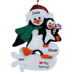 Image of Babysitter / Nanny With 1 Child Penguins Ornament