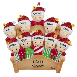 Image of Ten Grandkids In Festive Bed Ornament