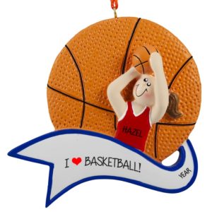 Image of GIRL Basketball Player Shooting Hoops Ornament