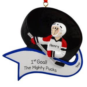Image of Hockey Player Makes A Goal Ornament MALE