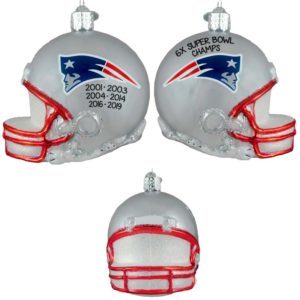 Image of Six Time Super Bowl Champs 3-Dimensional Patriots Helmet Ornament