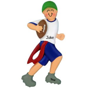 MALE Flag Football Player Ornament