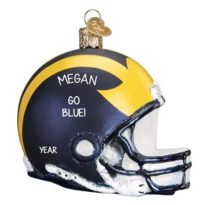 Image of University Of Michigan Wolverines 3-D Glass Helmet Ornament