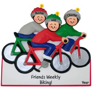Image of Three Friends On Bikes Cycling Ornament