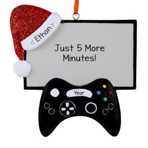 Image of Just 5 More Minutes Glittered Cap Video Controller Ornament