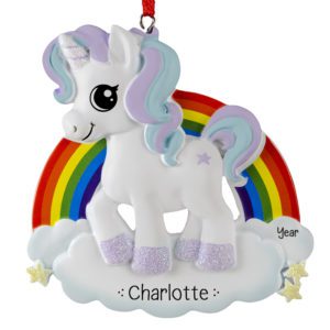 Image of Baby Unicorn On Rainbow Sweet Ornament