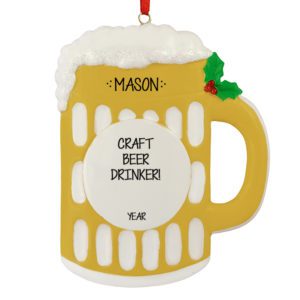 Image of Craft Beer Drinker Festive Glittered Mug Ornament