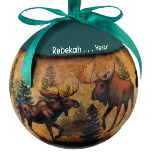 Image of Moose Collage Non-Breakable Ball Ornament