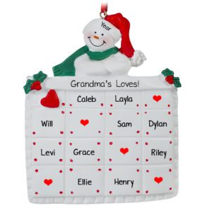 Image of Grandma With 10 Grandkids Quilt Personalized Ornament