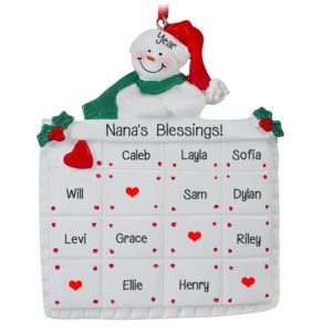 Image of Grandma With 11 Grandkids Quilt Personalized Ornament