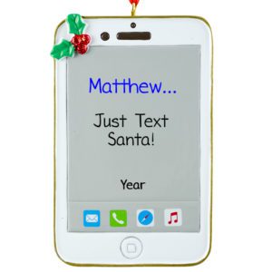 Image of Just Text Santa Cell Phone Festive Ornament