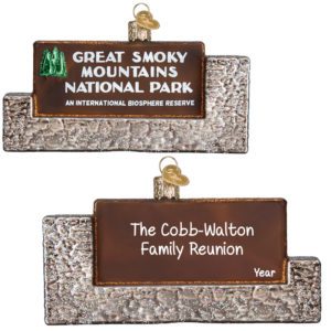 Image of Family Reunion In Great Smoky Mountains Glass Personalized Ornament