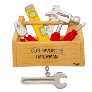 Image of Favorite Handyman Toolbox Dangling Wrench Ornament